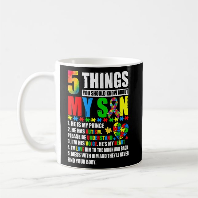 Mug Soutien sensibilisation sur l'autisme Autisme Son  (Gauche)