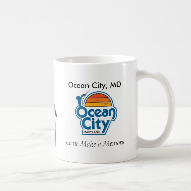 Mug Souvenirs de ville d'océan : Logo (Droite)