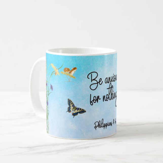 Mug Soyez anxieux pour rien Philippiens 4:6 15 (Devant gauche)