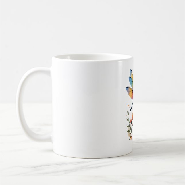 Mug Soyez calme et connaître Floral Dragonfly Christia (Gauche)