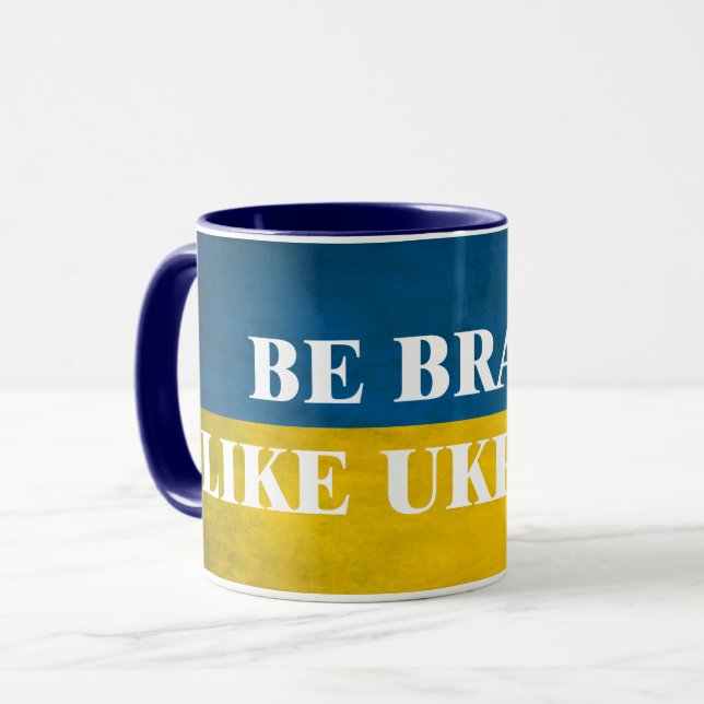 Mug Soyez courageux comme l'Ukraine citation textuelle (Devant gauche)