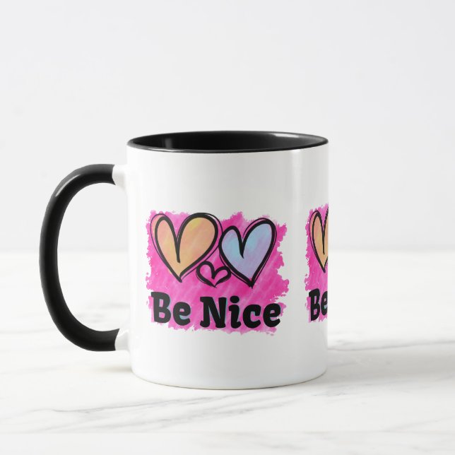 Mug Soyez de beaux coeurs aquarelles (Gauche)