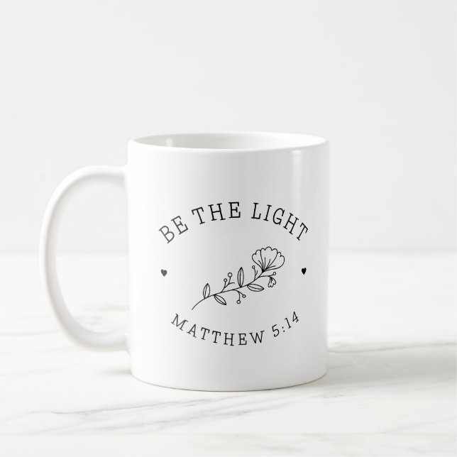 Mug Soyez la Lumière | Matthieu 5:14 Verse de la Bible (Gauche)
