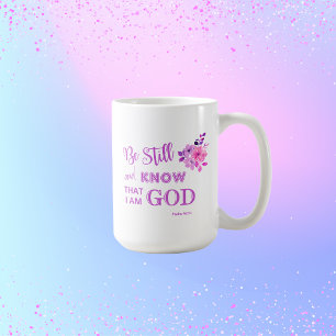 Mug Soyez Toujours Chrétien Citation Violet Rose flora