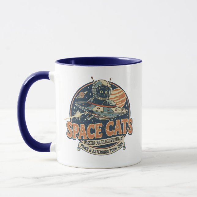 Mug Space Cats Astronaut Cat Galaxy Design (Gauche)