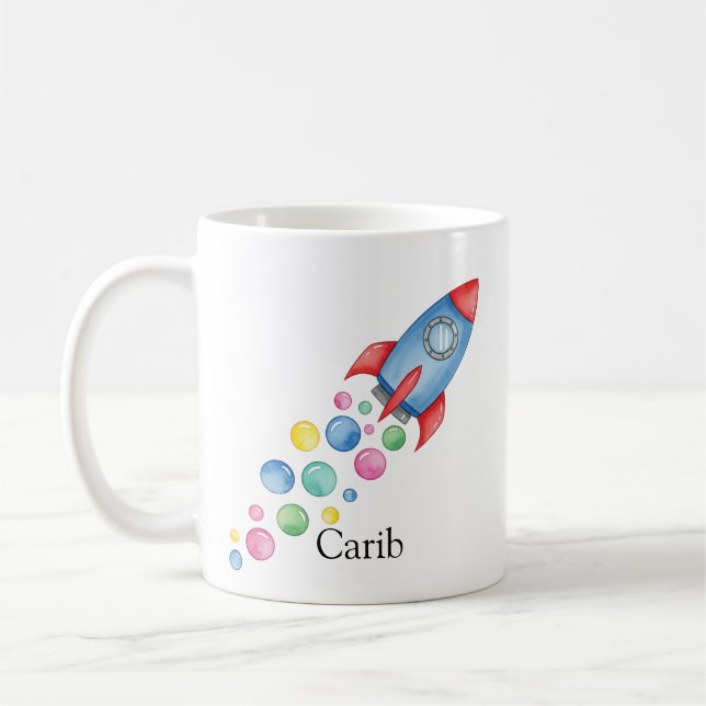 Mug Space Rocket Cute Fun Cadeau Personnalisé avec le  (Gauche)
