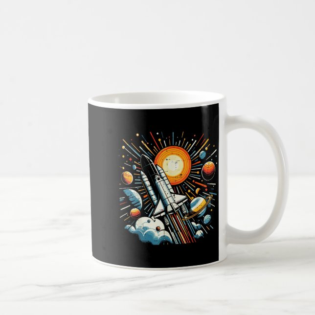 Mug Space Shuttle Sun Planets Rocket Galaxy Boys Kids  (Droite)