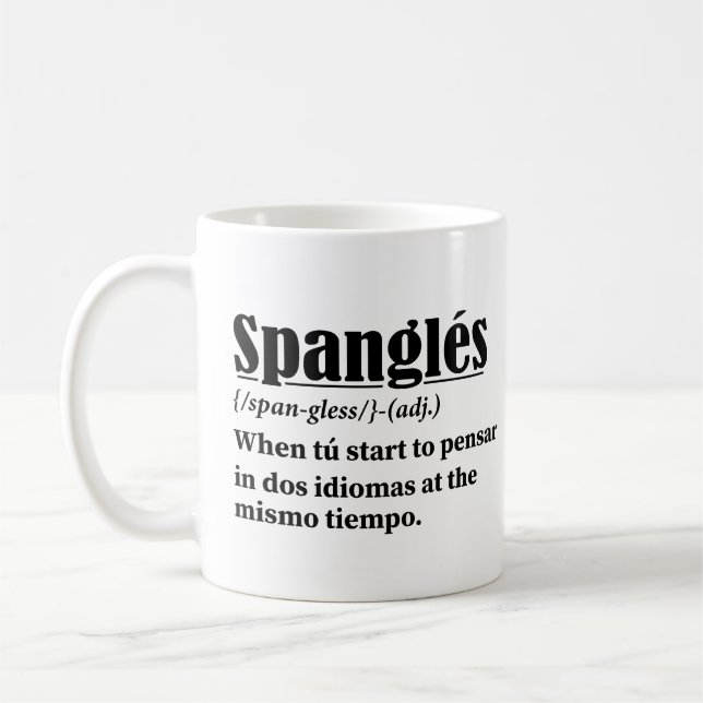 Mug Spanglés Drôle Définition Bilingue (Gauche)