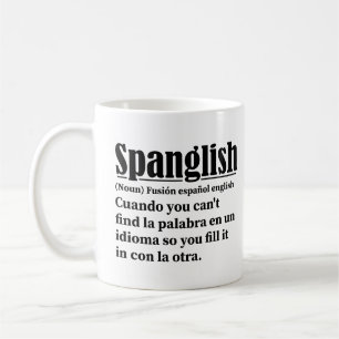 Mug Spanglish Funny Définition Espagnol Anglais