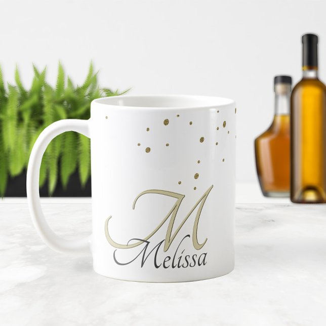 Mug ✨ Sparkly Gold Parties scintillant Nom et monogram (✨Sparkly Gold Glitter Name and Monogram Coffee Mug
)