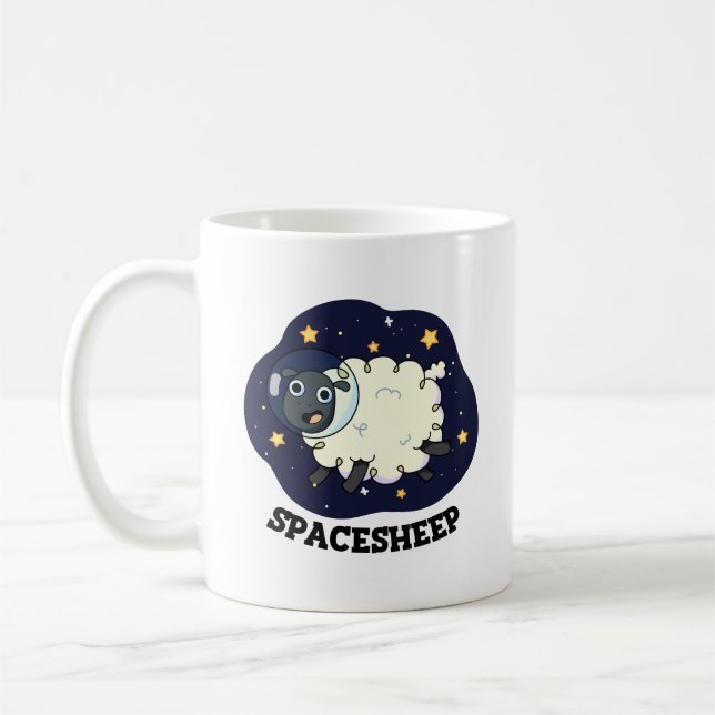 Mug Spatial Sheep Funny Astronaut Pun (Gauche)