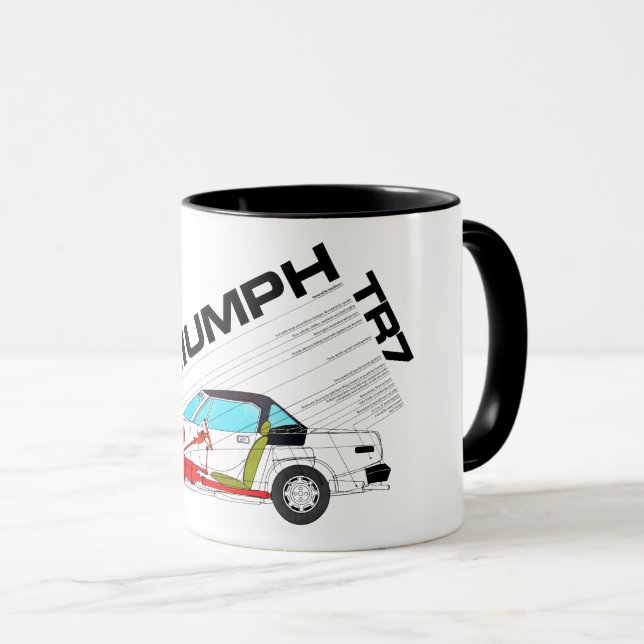 Mug Spécification de la tête de goutte Triumph TR7  (Devant droit)