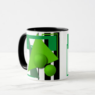 Mug sphère circulaire de formes géométriques vertes né