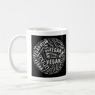 Mug Sphère "végétalienne" et citation de Mot-Nuage