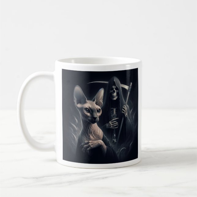 Mug Sphynx Cat Grim Reaper  (Gauche)