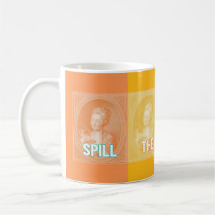 Mug "Spill the Tea Sis" (Portrait pop art vintage)