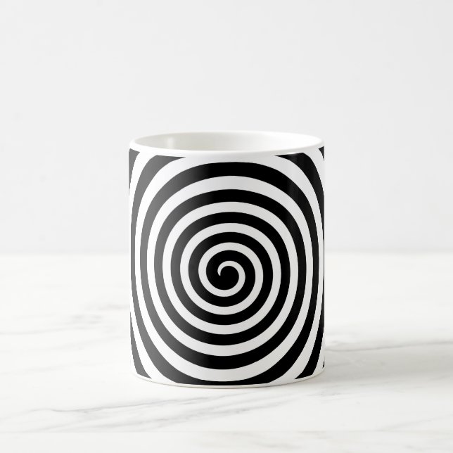 Mug Spirale hypnotique noire et blanche (Centre)