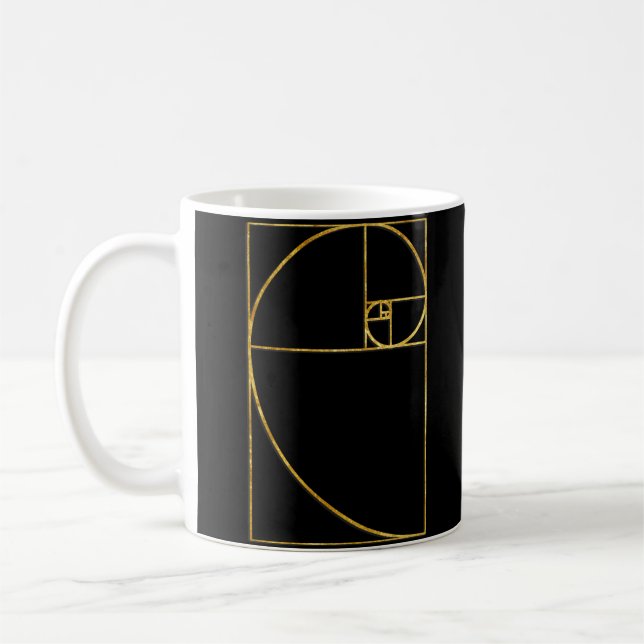 Mug Spirale sacrée de Fibonacci de rapport d'or (Gauche)