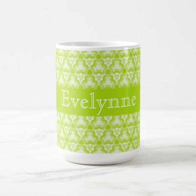Mug Spirale verte de chaux brillante personnalisable (Centre)