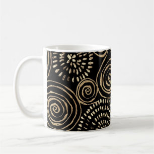 Mug spirales de parties scintillant dorée, texture abs