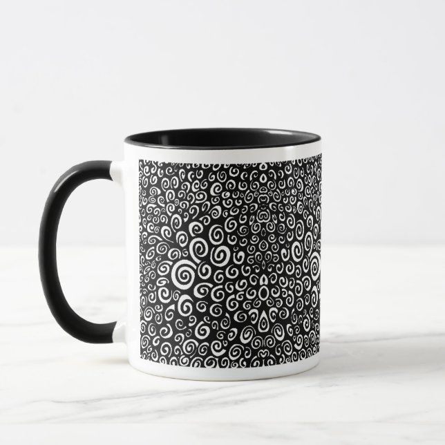 Mug Spirales - Noir sur Blanc (Gauche)