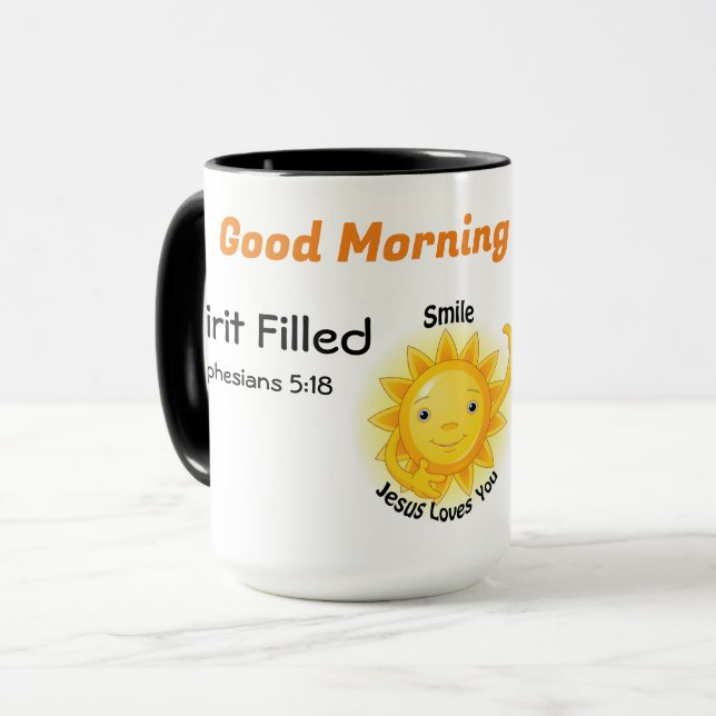 Mug Spirit Rempli Bonjour Lever du soleil (Devant gauche)