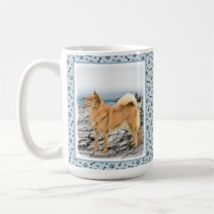 Mug Spitz finlandais à Seashore Peinture - Chien Art