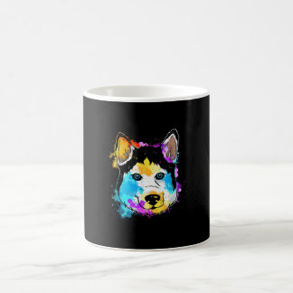 Mug Splash Art Sibérien Husky Cute Cadeau Hommes Femme