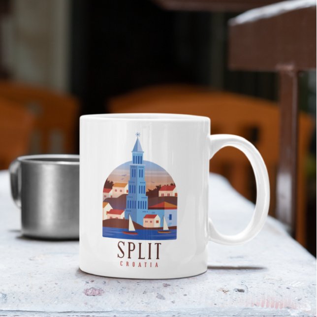 Mug Split Croatie Dalmatie Vintage (split croatia coffee mug)