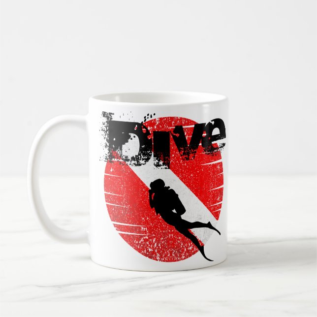 Mug Sport de plongée, American Diver Down Flag SCUBA (Gauche)