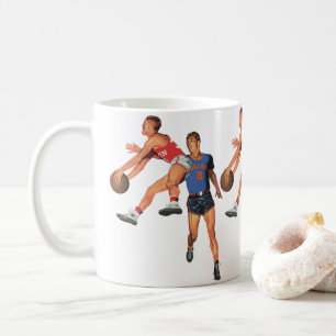 Mug Sports Anciens, Joueurs de Basket-ball dans un Mat