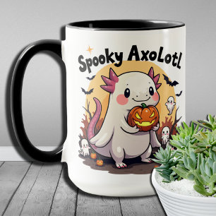 Mug Spots aquatiques Halloween Axolotl mignon Squelett