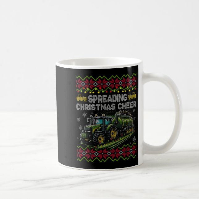 Mug Spreading Christmas Cheer Farming Tractor Ugly Swe (Droite)
