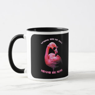 Mug Spring Break Miami Beach Flamant rose Lunettes de 