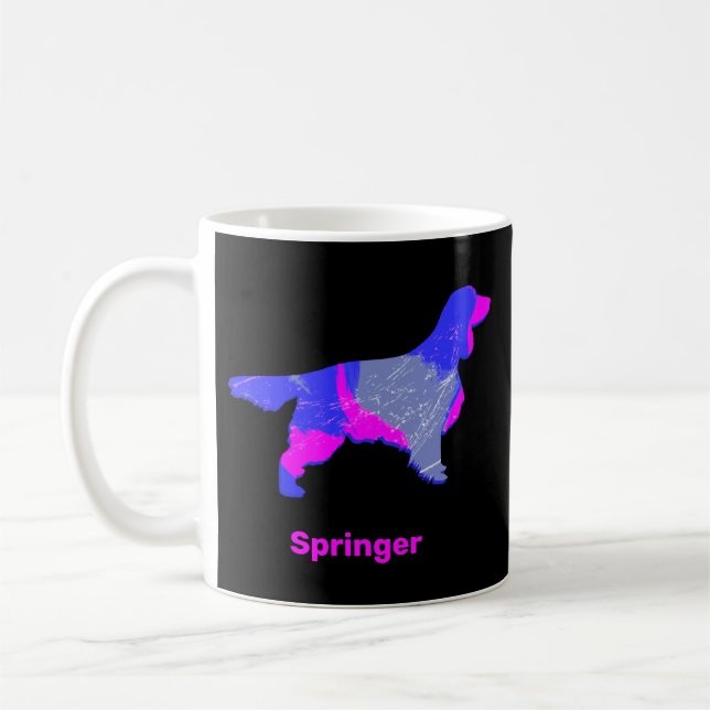 Mug Springer Spanien Chien Silhouette rose chaud noir (Gauche)