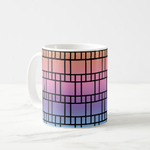 Mug - Square Leaded Glass Pattern  in Blues