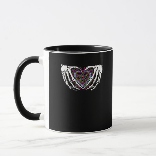 Mug Squelette Coeur Mains Muertos Mexicain Jour De La  (Gauche)