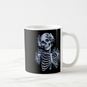 Mug Squelette Crâne floral Halloween Gothique Occulte