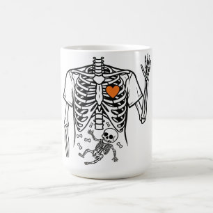 Mug Squelette de grossesse avec os de bébé - Drôle Hal