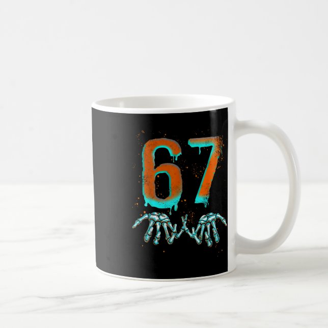 Mug Squelette de Halloween drôle 67 Meme  (Droite)