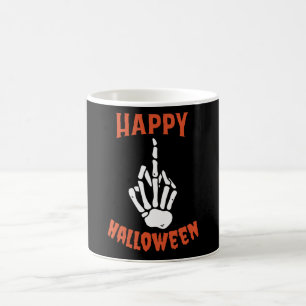 Mug Squelette Doigt Moyen Joyeux Halloween