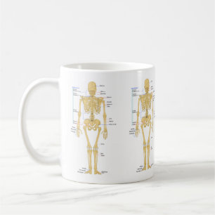 Mug Squelette humain mignon avec Étiquette
