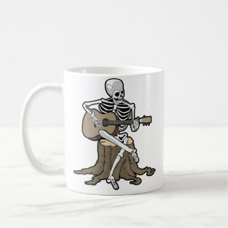 Mug Squelette Jouant de la Guitare Halloween Acoustiqu