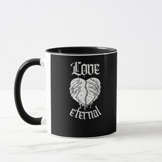 Mug Squelette Mains Coeur Gothique Classique (Gauche)