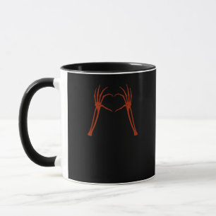 Mug Squelette Mains Coeur Signer Costume Drôle Hallowe