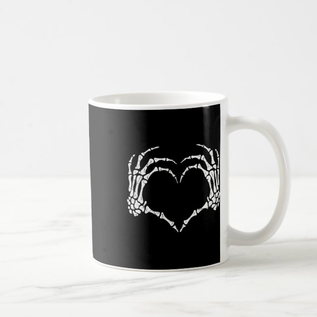Mug Squelette Mains Coeur Signer Halloween Costume Hom (Droite)