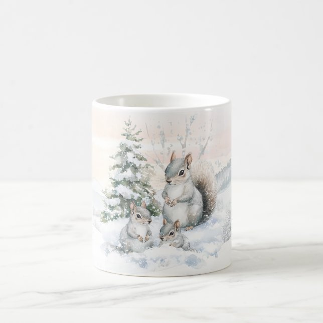 Mug Squirrels in winter forest  (Centre)