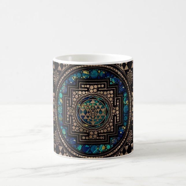 Mug Sri Yantra/marbre et or de Sri Chakra (Centre)