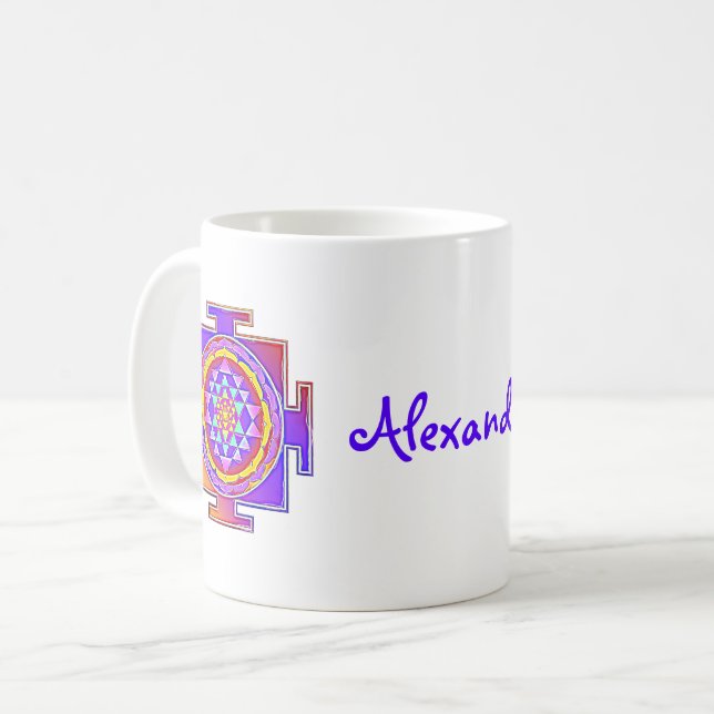 Mug Sri Yantra - Symbole hindouiste Design 1 (Devant gauche)