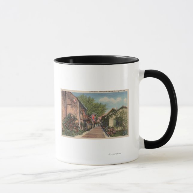 Mug St Augustine, FL - Aviles St. en Vieux Espagnol (Droite)